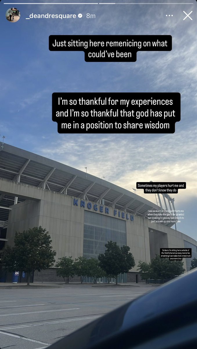 Former star linebacker, Deandre Square with a message on his IG story. 💙🤍

“I’d give my last breath just to just lace em up one more time…So I’m sitting here sitting outside the field I shared so many memories and wishing I could make that crowd rock one more time.”

A fan