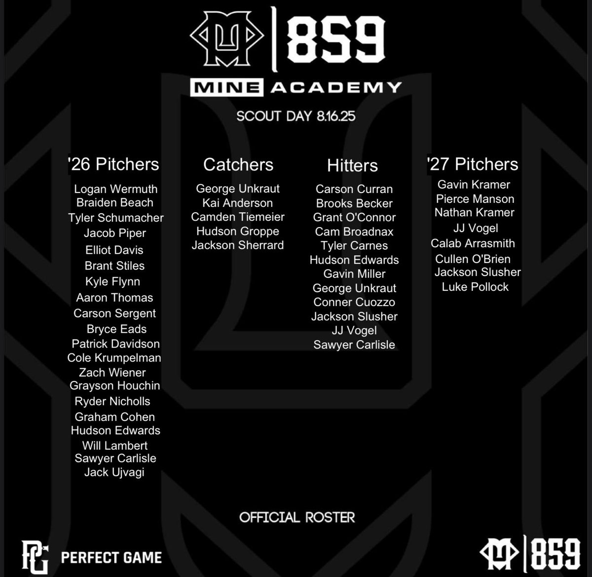 On August 16th at 12pm, we will be holding our very first scout day 

28 pitchers 
12 hitters 
5 catchers 

🔥Live at bats 🔥

Every session is video recorded with Trackman

Video &amp; Trackman reports available immediately after

Rosters with athlete information handed out to