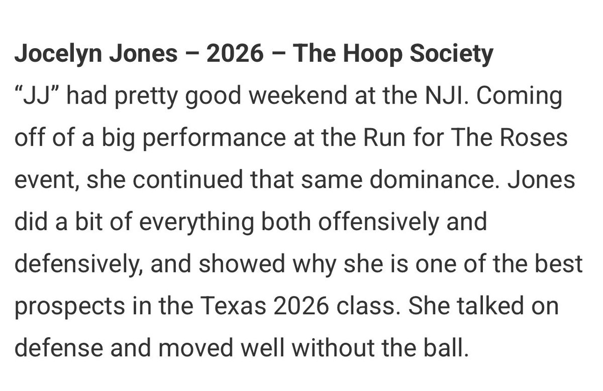 Harvarddoc32's tweet image. Let the Texas WBB analyst speak! 2026 Porter HS (TX) JocelynJones 6'0 SF with 16 offers & a 3.8 GPA listed as one of the "Best In The State." @jjhoops26
