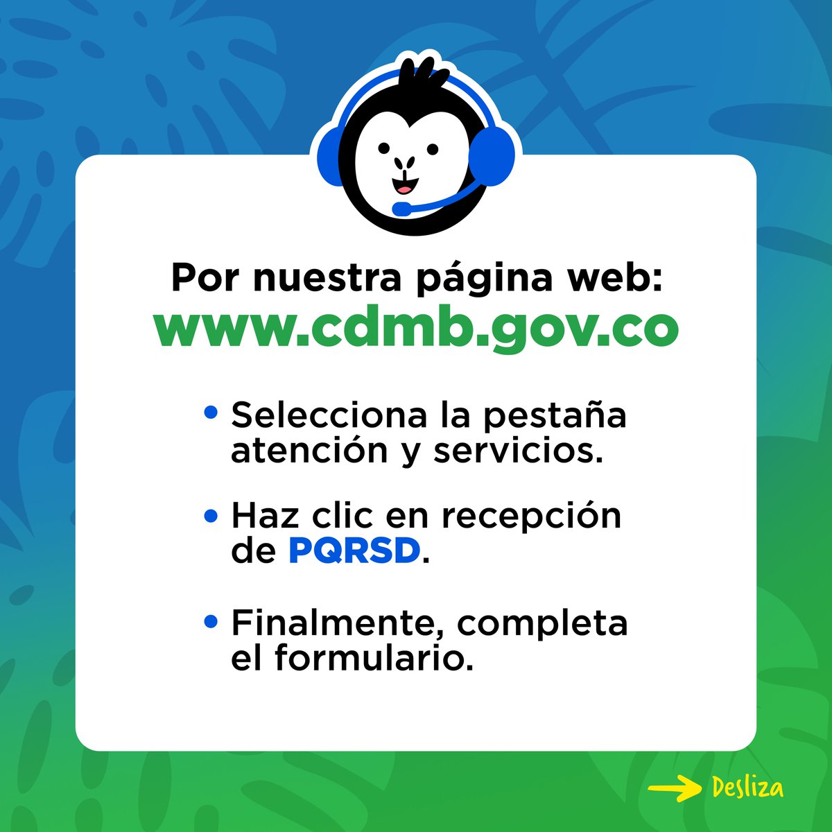 😃 ¡La #CDMB más cerca de ti!👇
Conoce nuestros canales oficiales de atención. ☎️ 📧

#Colombia #Santander