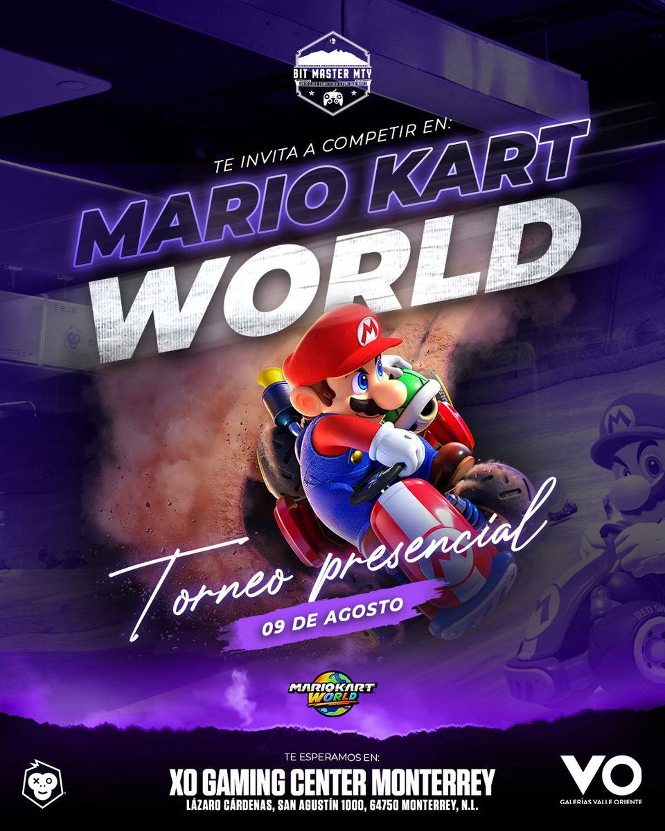 Monou (@monougg) on Twitter photo .<a href="/BitMasterMty/">Bit Master Mty</a> trae para ti... 🫵
¡TORNEO DE MARIO KART WORLD! 🏆🏎️
Te esperamos este 9 de agosto en nuestro Gaming Center de MTY, habrá muchas sorpresas. 🏡
#Gaming #Videojuegos #Torneo #MarioKart #MarioKartWorld #GamingCenter #Juego #Gamer #Gamers .<a href="/BitMasterMty/">Bit Master Mty</a> trae para ti... 🫵
¡TORNEO DE MARIO KART WORLD! 🏆🏎️
Te esperamos este 9 de agosto en nuestro Gaming Center de MTY, habrá muchas sorpresas. 🏡
#Gaming #Videojuegos #Torneo #MarioKart #MarioKartWorld #GamingCenter #Juego #Gamer #Gamers