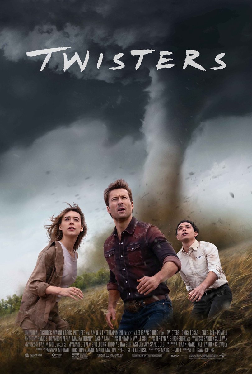 1Rylic's tweet image. #Twisters No Spoilers Review
Fun movie that was enjoyable on surround sound and v likely even better in IMAX.
Fresh take on a franchise continuation. Made for the fam, date night, whoever, without feeling corny. Ppl d*ed right away lmfao
The kiss moment was perfect
9/10