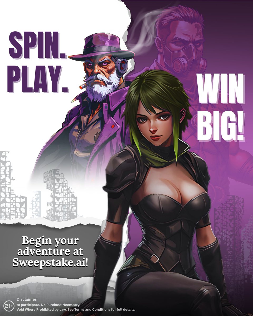 SweepstakeAI's tweet image. Start Spinning. Start Winning. Only at Sweepstake.ai!

#SweepstakeGames #PlayForFun #OnlineGaming #NoPurchaseNecessary #GamingCommunity #SweepstakeAI #OnlineGames #GamingVibes #SocialCasino