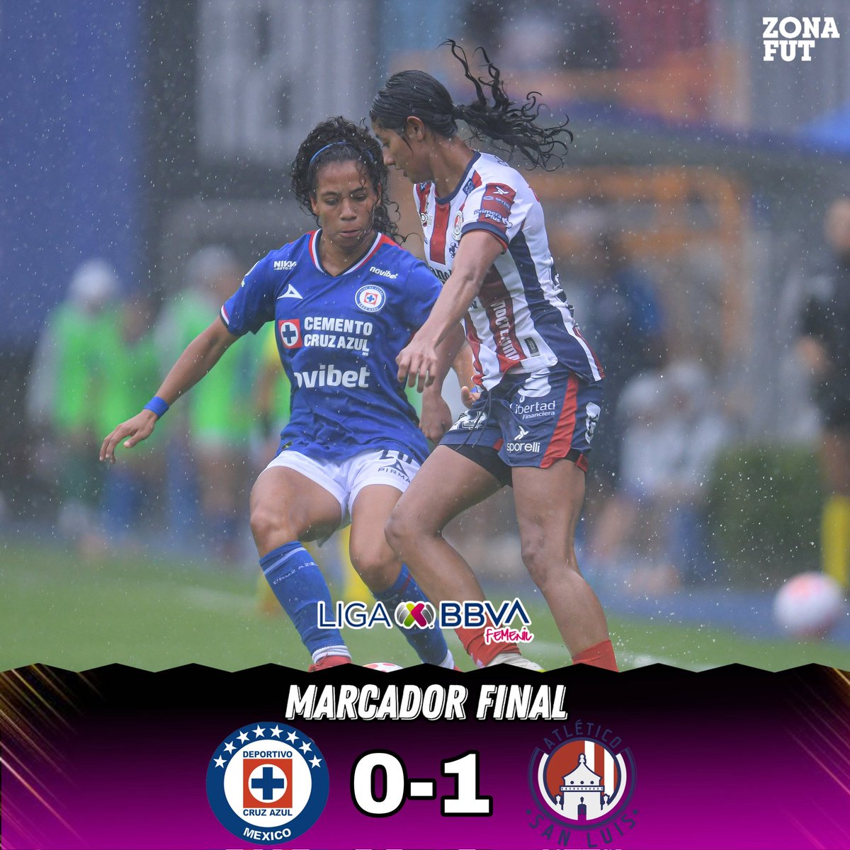 ZonaFUT1's tweet image. ¡CAE LA MÁQUINA!
#LigaFemenilMX | 🚂 #CAZ 0-1 #ASL 🔴
Tras un aguacero, @AzulFemenil cae en casa ante @AtletiDeSLPFem por la tercera fecha.
Goles:
🔴 Galicia