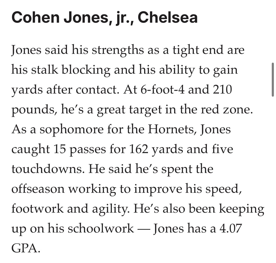 Cohen Jones 2027 TE (@cohenjones2027) on Twitter photo Thanks for the recognition, Can’t wait for this upcoming season!
<a href="/CoachBrock50/">Nathan Brock</a> <a href="/coachalexjones/">Alex Jones</a> <a href="/leakbryant/">leak bryant</a> <a href="/NateKlein_FB/">Nate Klein</a> <a href="/coach_thartley/">Todd Hartley</a> @_AlecHankins <a href="/CoachDT_Cuse/">Dennis Thomas</a> <a href="/JoshuaStokes_10/">Joshua Stokes</a> <a href="/BlaiseRison/">Blaise Rison</a> <a href="/MikeDenbrock/">Mike Denbrock</a> <a href="/andrewshipman6/">Andrew Shipman</a> <a href="/JustinApod/">Justin Apodaca</a> <a href="/Cinjun_Erskine/">Cinjun Erskine</a> <a href="/ShawnPbostick/">Coach Shawn Bostick</a> Thanks for the recognition, Can’t wait for this upcoming season!
<a href="/CoachBrock50/">Nathan Brock</a> <a href="/coachalexjones/">Alex Jones</a> <a href="/leakbryant/">leak bryant</a> <a href="/NateKlein_FB/">Nate Klein</a> <a href="/coach_thartley/">Todd Hartley</a> @_AlecHankins <a href="/CoachDT_Cuse/">Dennis Thomas</a> <a href="/JoshuaStokes_10/">Joshua Stokes</a> <a href="/BlaiseRison/">Blaise Rison</a> <a href="/MikeDenbrock/">Mike Denbrock</a> <a href="/andrewshipman6/">Andrew Shipman</a> <a href="/JustinApod/">Justin Apodaca</a> <a href="/Cinjun_Erskine/">Cinjun Erskine</a> <a href="/ShawnPbostick/">Coach Shawn Bostick</a>