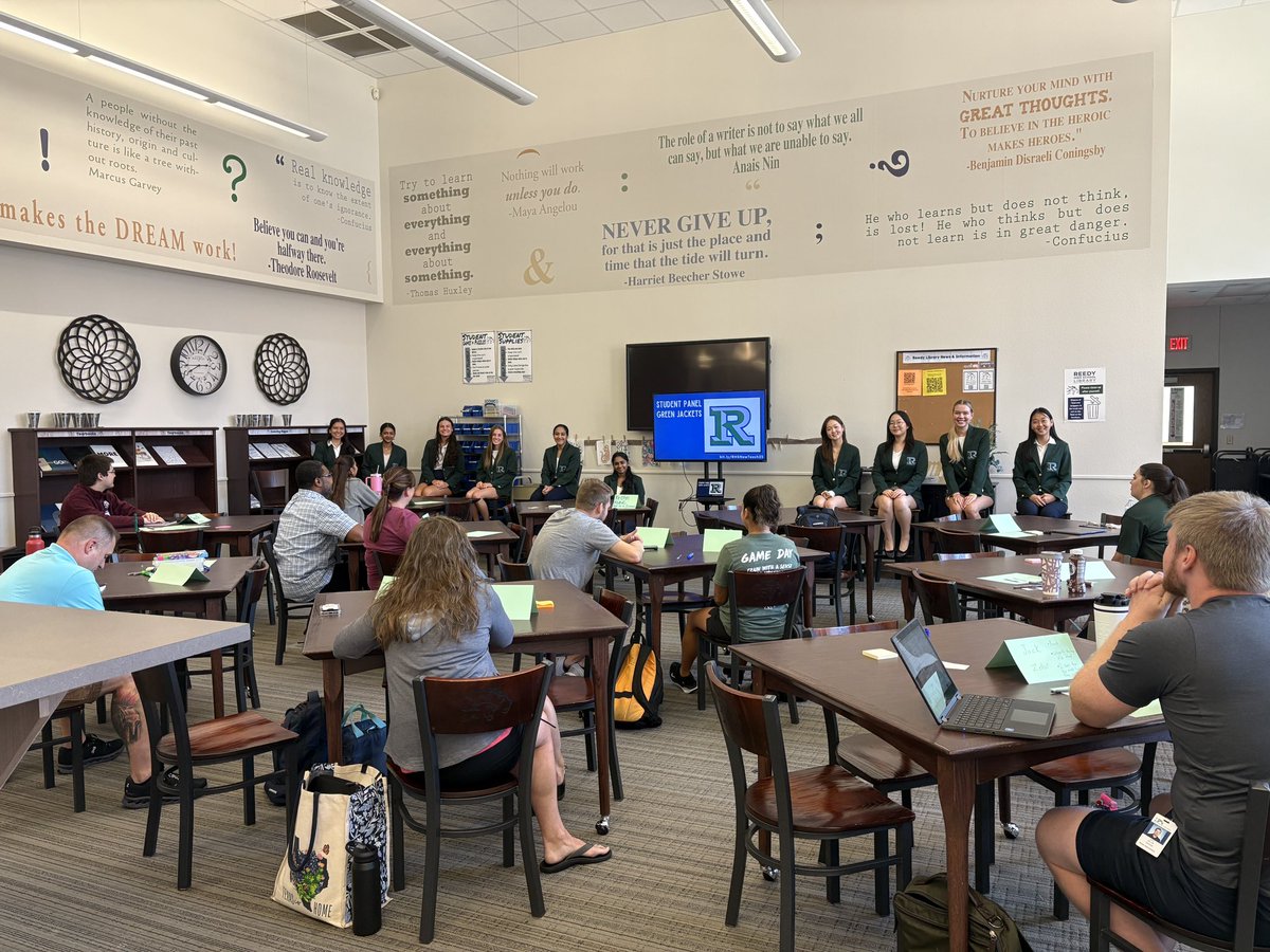 Our <a href="/RHSGreenJackets/">Reedy High School Green Jackets</a> shared about the student experience with our new teachers. <a href="/ReedyLions/">Reedy High School</a> #RHSRoar