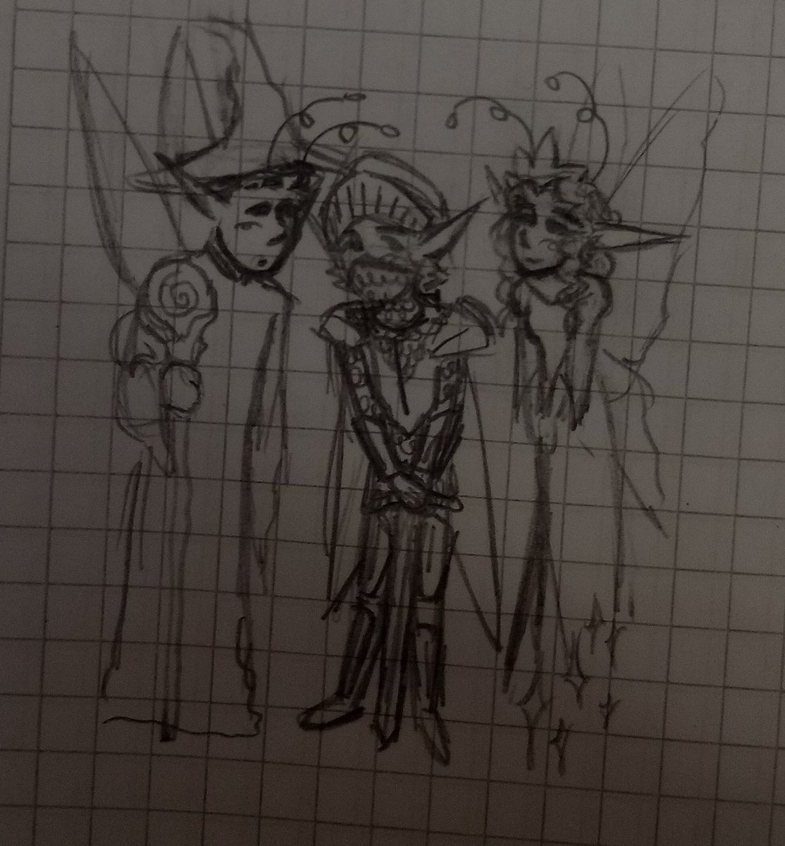 #hextechtrio week day 1 (late 😔): fantasy au 
Mel, Jayce and their paladin bf 
#MelJayVik #Jayce #Viktor #Mel #arcane #hexfairies