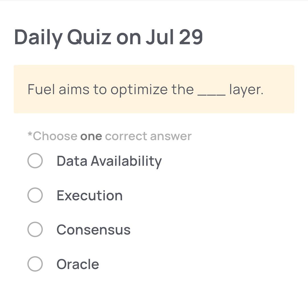 Xenea_io's tweet image. 🔍 Need a Hint for Today’s Quiz?

Fuel is designed to enhance how transactions are processed by focusing on faster and more efficient execution—making it ideal for high-performance applications.