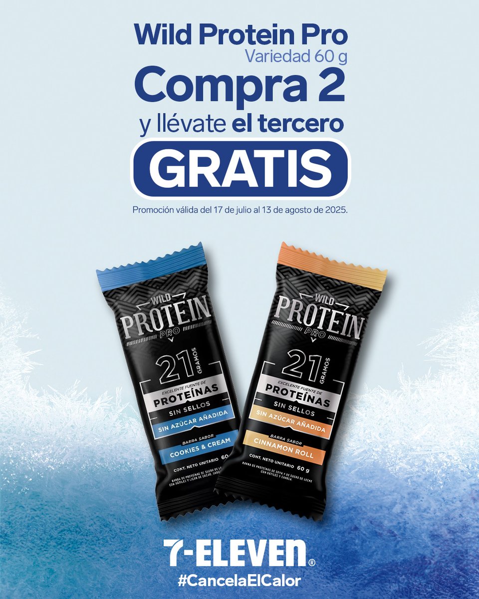 7ElevenMexico's tweet image. Yo: "solo voy a pasar por agua"
También yo saliendo con 3 barras Wild Protein Pro.
Cancela el calor con antojo incluido. 😋