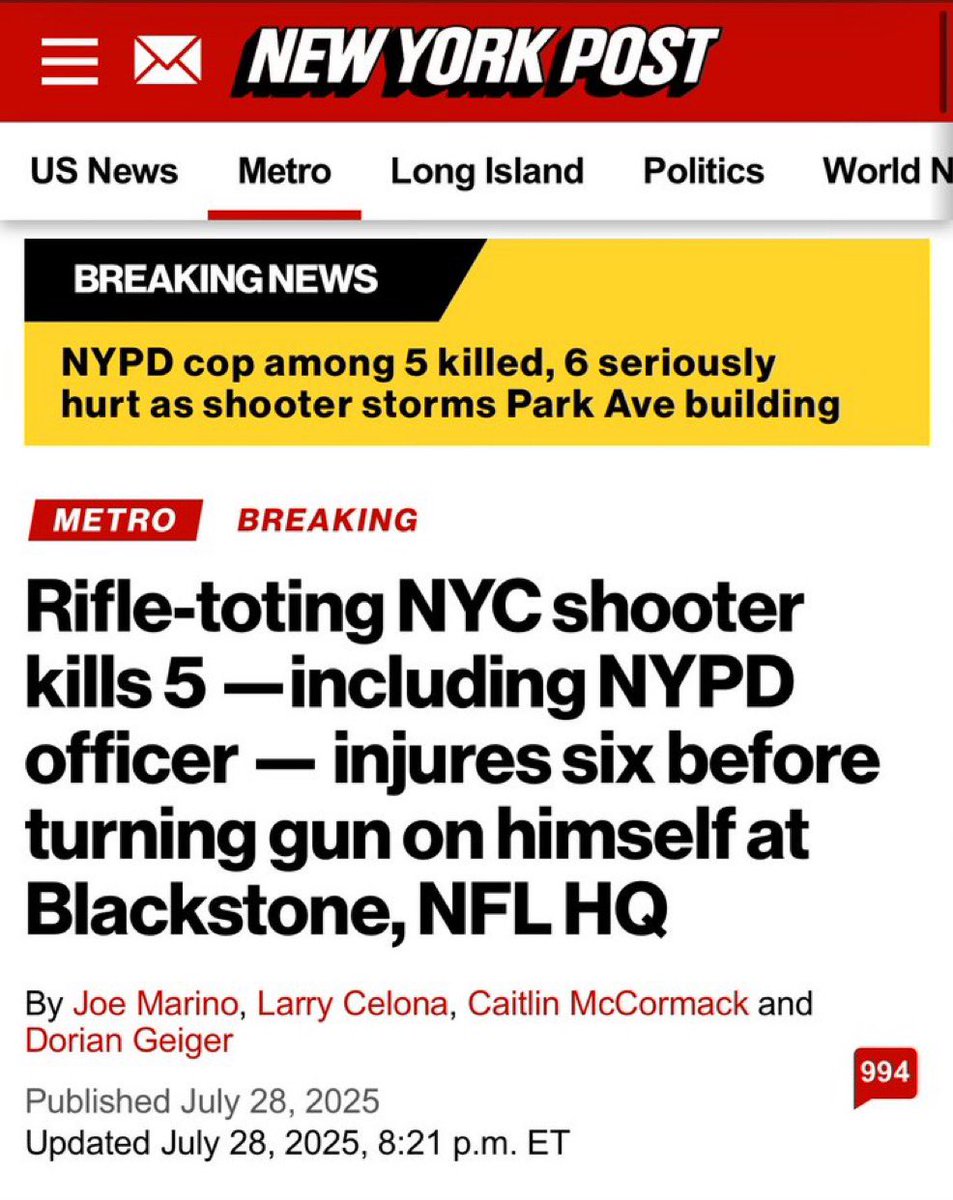 elly_bar's tweet image. BREAKING:
The #Manhattan shooting suspect has been identified as Shane Tamura from Las Vegas
An off-duty police officer working a security detail for a company at 345 Park Ave. was shot and killed by a man with a long gun who also shot at least 1 civilian before being found…