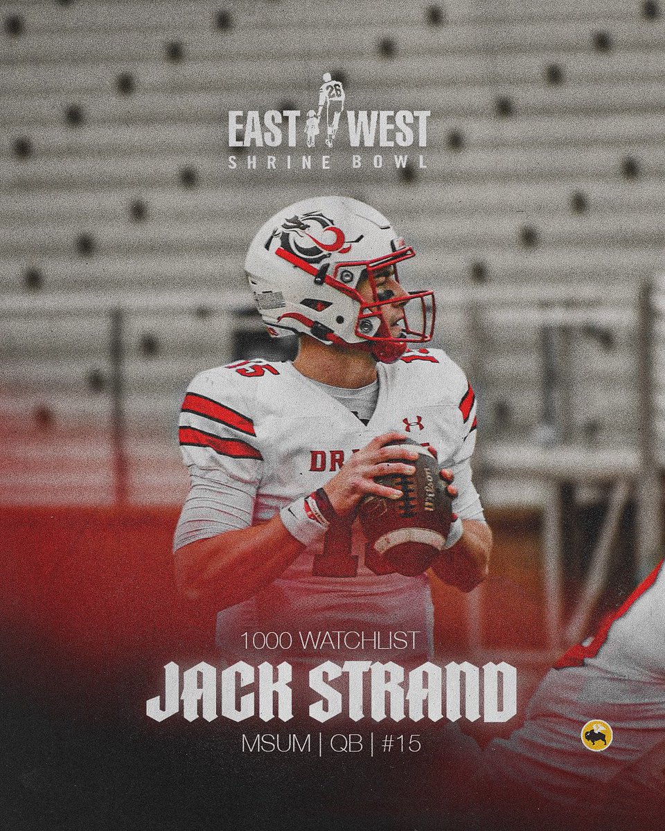 Minnesota State University Moorhead QB Jack Strand is one of 10 NCAA Division II players named to the East-West <a href="/ShrineBowl/">East-West Shrine Bowl</a> 1000 Watchlist. An all-star event scheduled for January 27 in Frisco, Texas.

➡️ shrinebowl.com/shrine-bowl-10…
