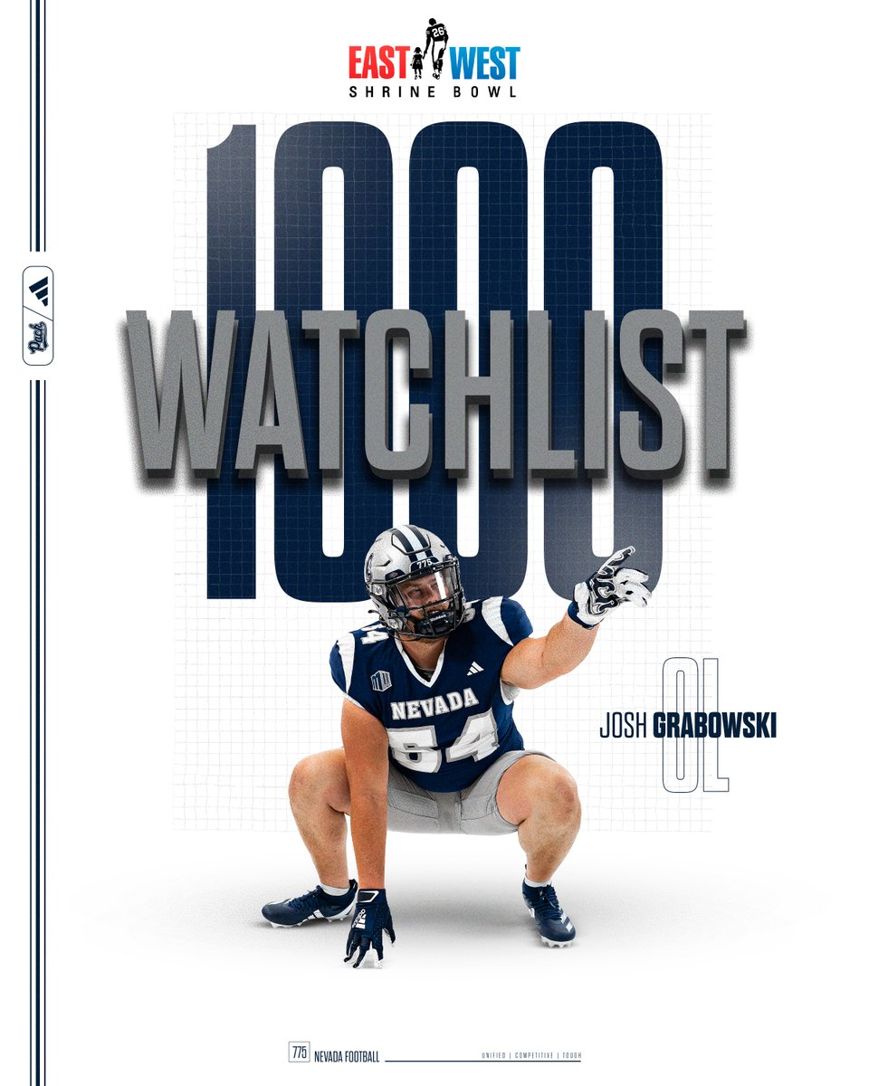 Nevada Football (@nevadafootball) on Twitter photo ๐ฉ๐๐๐๐ ๐๐ ๐บ๐๐๐๐
Josh Grabowski was named to the <a href="/ShrineBowl/">East-West Shrine Bowl</a> 1000 watchlist.
#RiseTogether ๐ฉ๐๐๐๐ ๐๐ ๐บ๐๐๐๐
Josh Grabowski was named to the <a href="/ShrineBowl/">East-West Shrine Bowl</a> 1000 watchlist.
#RiseTogether