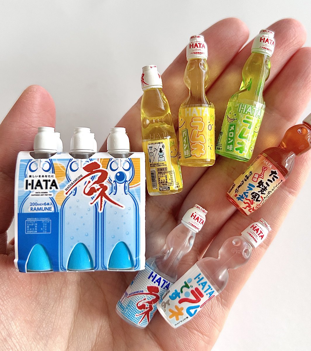 ハタ鉱泉 ラムネコレクション いちご味以外が出てセミコンプ 瓶ラムネ6