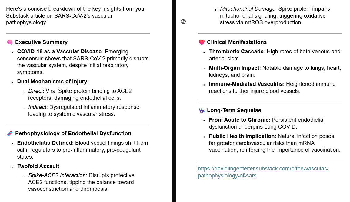 Emerging consensus shows that SARS-CoV-2 primarily disrupts the vascular system, despite initial respiratory symptoms.

Persistent endothelial dysfunction underpins Long COVID.
davidlingenfelter.substack.com/p/the-vascular…