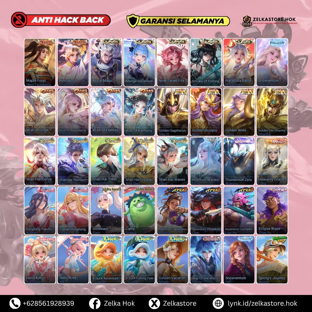 zelkastore.hok | gift skin jual beli akun hok tweet media