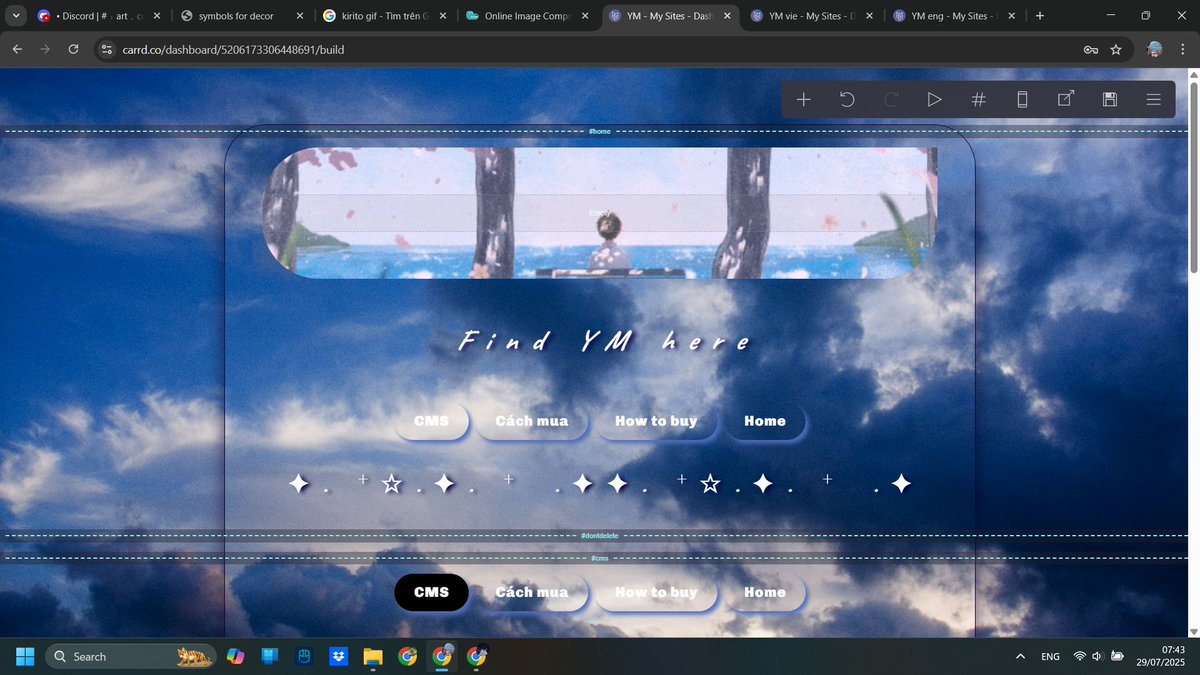 ym_14_6's tweet image. Fix my carrd 🫡 Now i know how to add more page