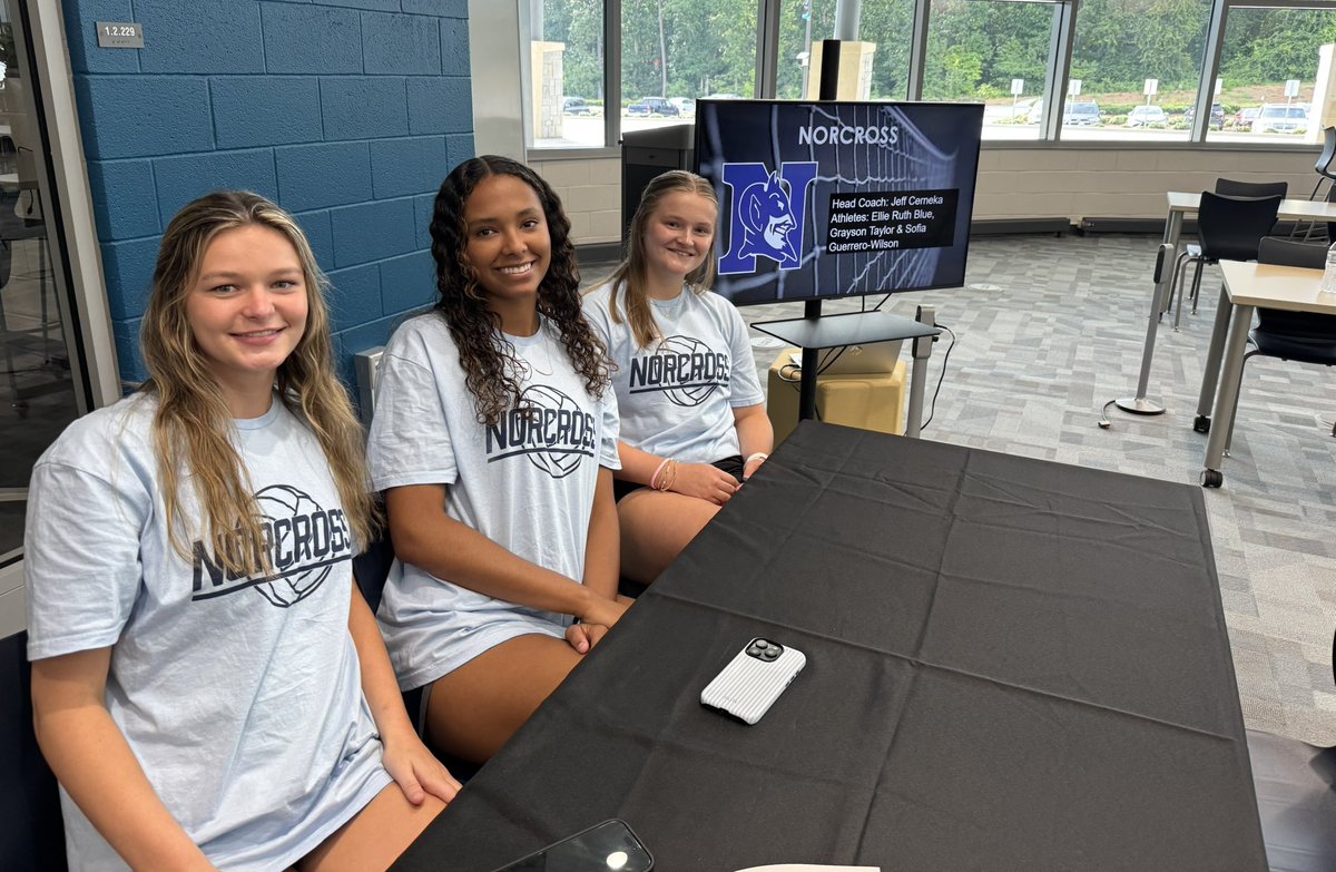 Gwinnett County Volleyball Media Day. 1st Day of the season has arrived! Repping our team, returning all-county players, Grayson, Sofia, and Ellie Ruth.