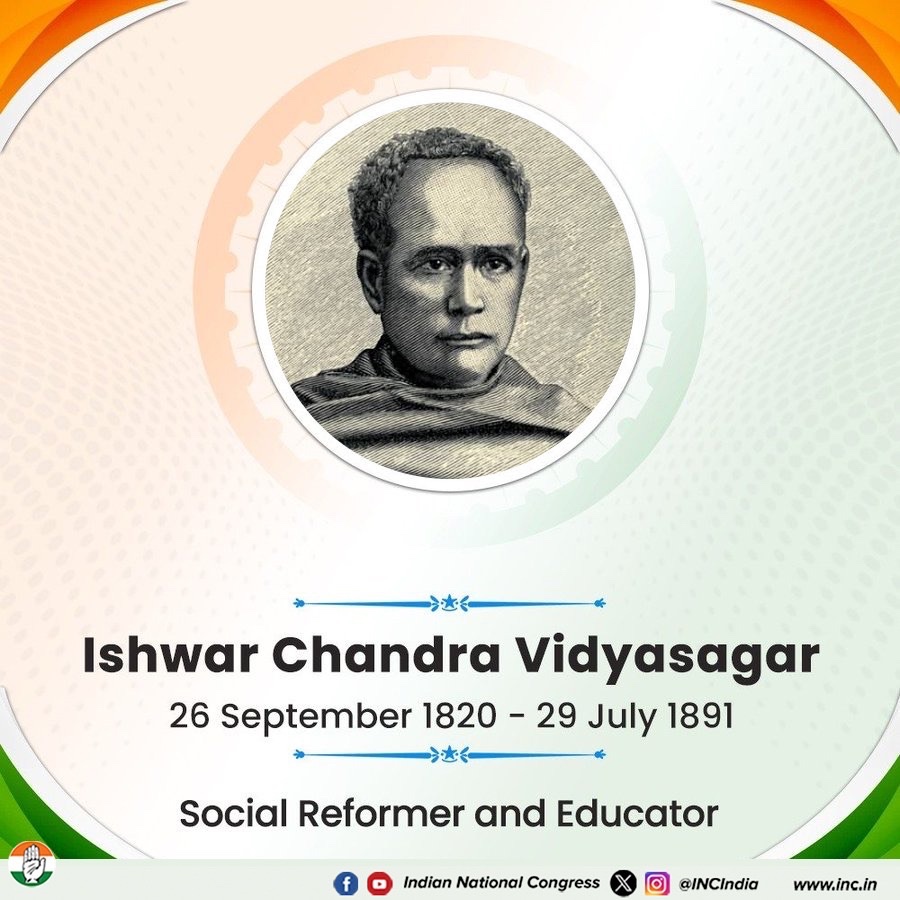 INCJharkhand_'s tweet image. Remembering Ishwar Chandra Vidyasagar, a legendary reformer who championed widow remarriage and women&apos;s education.

His progressive ideas and tireless efforts toward social justice played a pivotal role in shaping modern Bengali society.