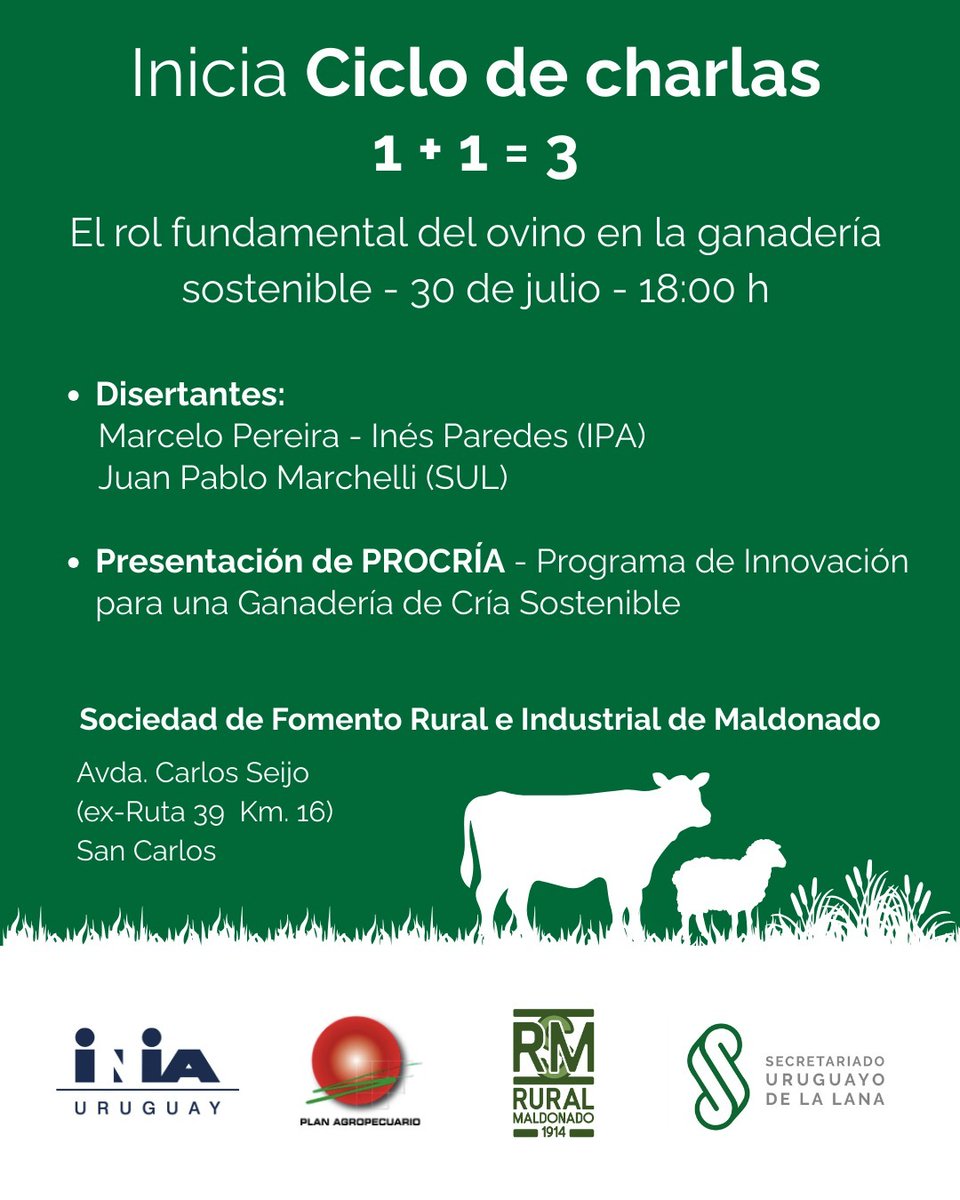 Este miércoles
🗓️ 30/7 ⏰ 18:00 hs 
📍San Carlos, Maldonado
<a href="/PlanAgro/">Plan Agropecuario</a>