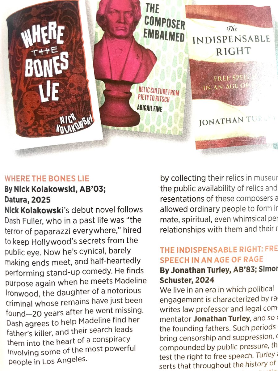 Nick Kolakowski (@nkolakowski) on Twitter photo Nice little squib for WHERE THE BONES LIE in the <a href="/UChicagoMag/">UChicago Magazine</a> … if you’re looking for a mystery/thriller for that late-summer vacation, your bookstore will definitely have it! #mystery Nice little squib for WHERE THE BONES LIE in the <a href="/UChicagoMag/">UChicago Magazine</a> … if you’re looking for a mystery/thriller for that late-summer vacation, your bookstore will definitely have it! #mystery