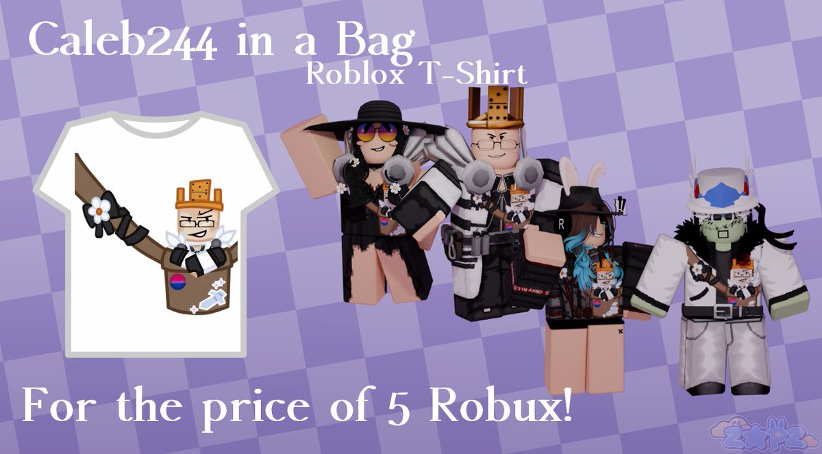 MxZapz's tweet image. hi!! once again back for more May Madness in a bag t-shirts!! This time rounding off the trio with Caleb!! 5 robux because yada yada this took me a bit to do you get the drill. Link will be in the thread!

#Caleb244 #MayMadness2012 #Roblox #KirbyCaleb