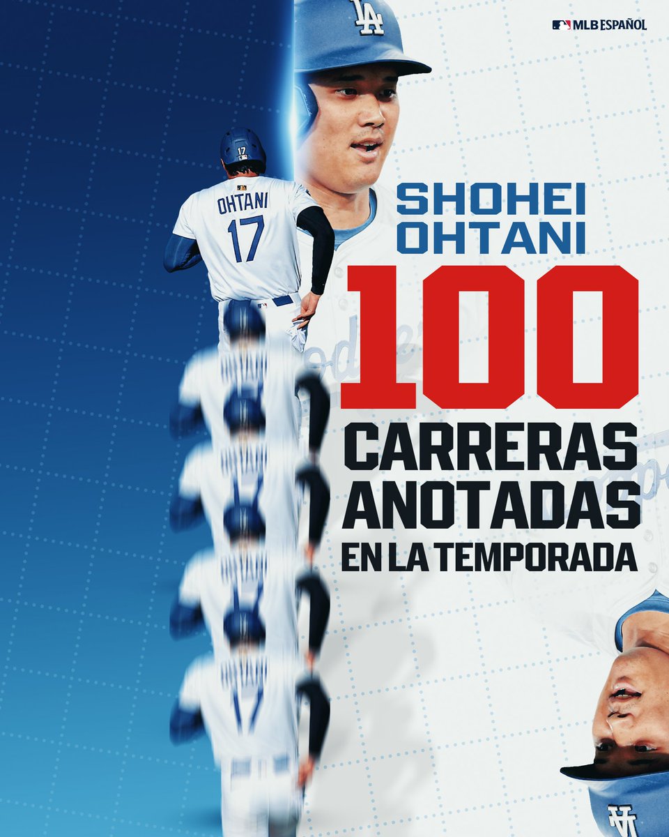 Shohei Ohtani alcanza las 100 carreras anotadas por tercer año consecutivo y por cuarta vez en su carrera en MLB. 💯