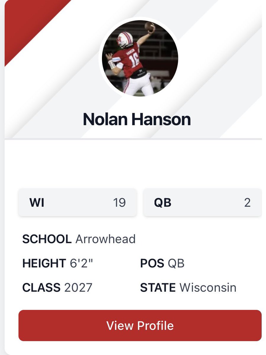 Incredibly thankful to be ranked the #2 QB in the Class of 2027 and #19 player overall! I have been working hard this offseason and can’t wait to keep pushing my limits as I gear up for a big junior season with my team <a href="/ArrowheadFB/">Arrowhead Football</a>. <a href="/MJ_NFLDraft/">Mark Johnson</a> <a href="/CoachHarris28/">Matthew Harris</a> <a href="/KyyBurlingame/">Kyle Burlingame</a>