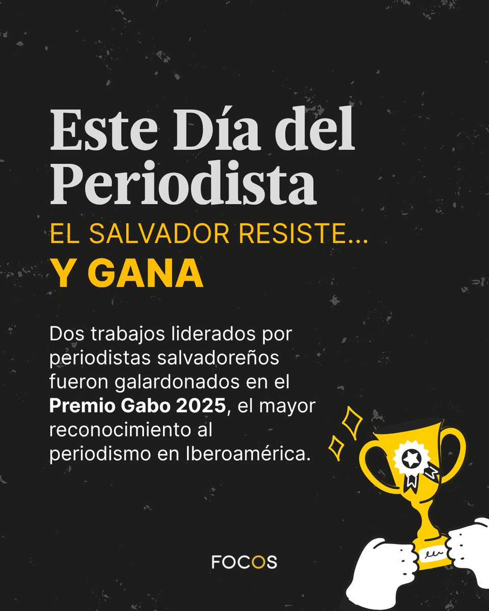 📢 En el marco del Día del Periodista, El Salvador celebra resistiendo… y ganando.

En medio del exilio y la censura, el periodismo salvadoreño volvió a alzar la voz en el #PremioGabo2025 con dos galardones en las categorías más relevantes.

👇🧵