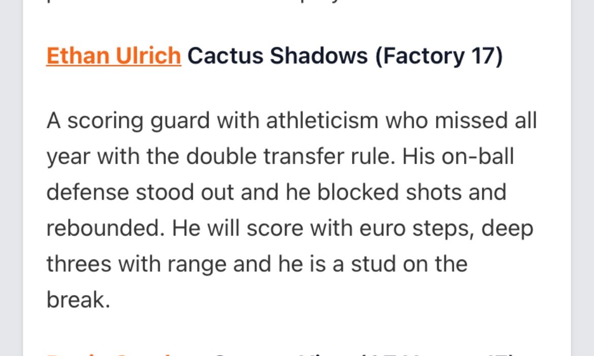 Thank you <a href="/GreggRosenberg1/">Gregg Rosenberg</a> <a href="/PrepHoopsAZ/">Prep Hoops Arizona</a> <a href="/Factorybball/">Factory 🏀</a> <a href="/BasketballCSHS/">Cactus Shadows BBall</a> <a href="/CoachZwashut/">Coach Washut</a> <a href="/coach_hillsmcc/">Trent Hill South Mountain CC Asst Men's Coach</a>