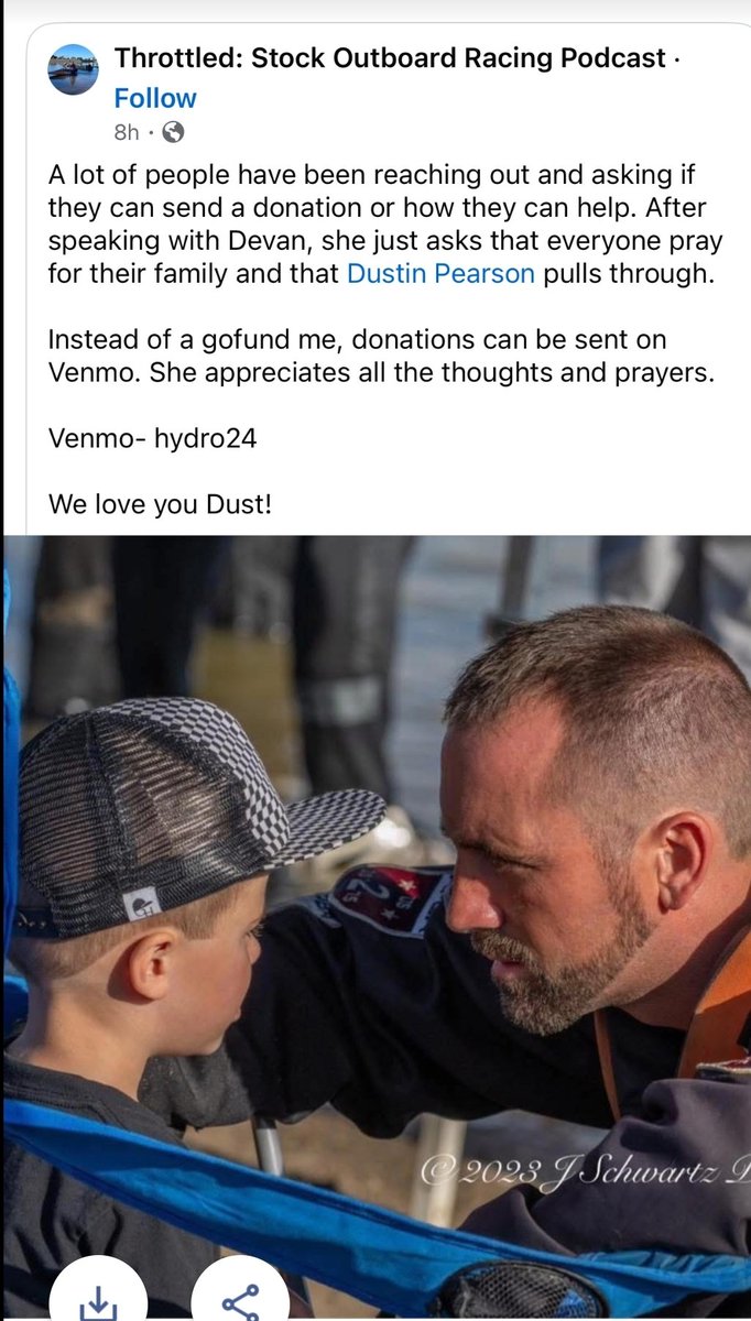 Prayers up for Dustin Pearson.   Keep fighting Dustin.  You got this.