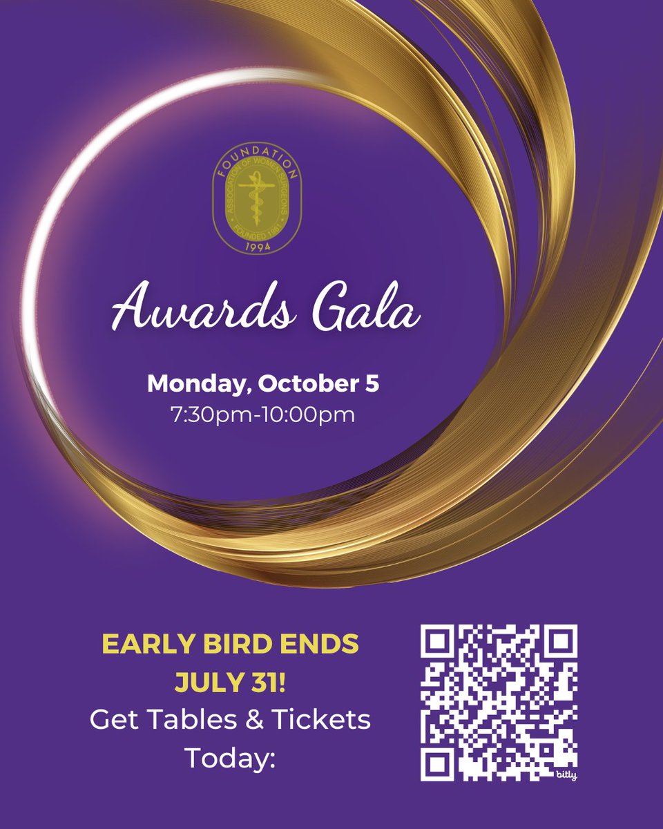 ✨Early Bird Rates END July 31!✨

AWS Annual Conference: womensurgeons.org/annual-confere…
AWSF Awards Dinner &amp; Gala: womensurgeons.org/2025-awsf-gala

Don't miss your chance to get the best rates on conference registration and gala tickets (or tables!) - confirm your spot by July 31!