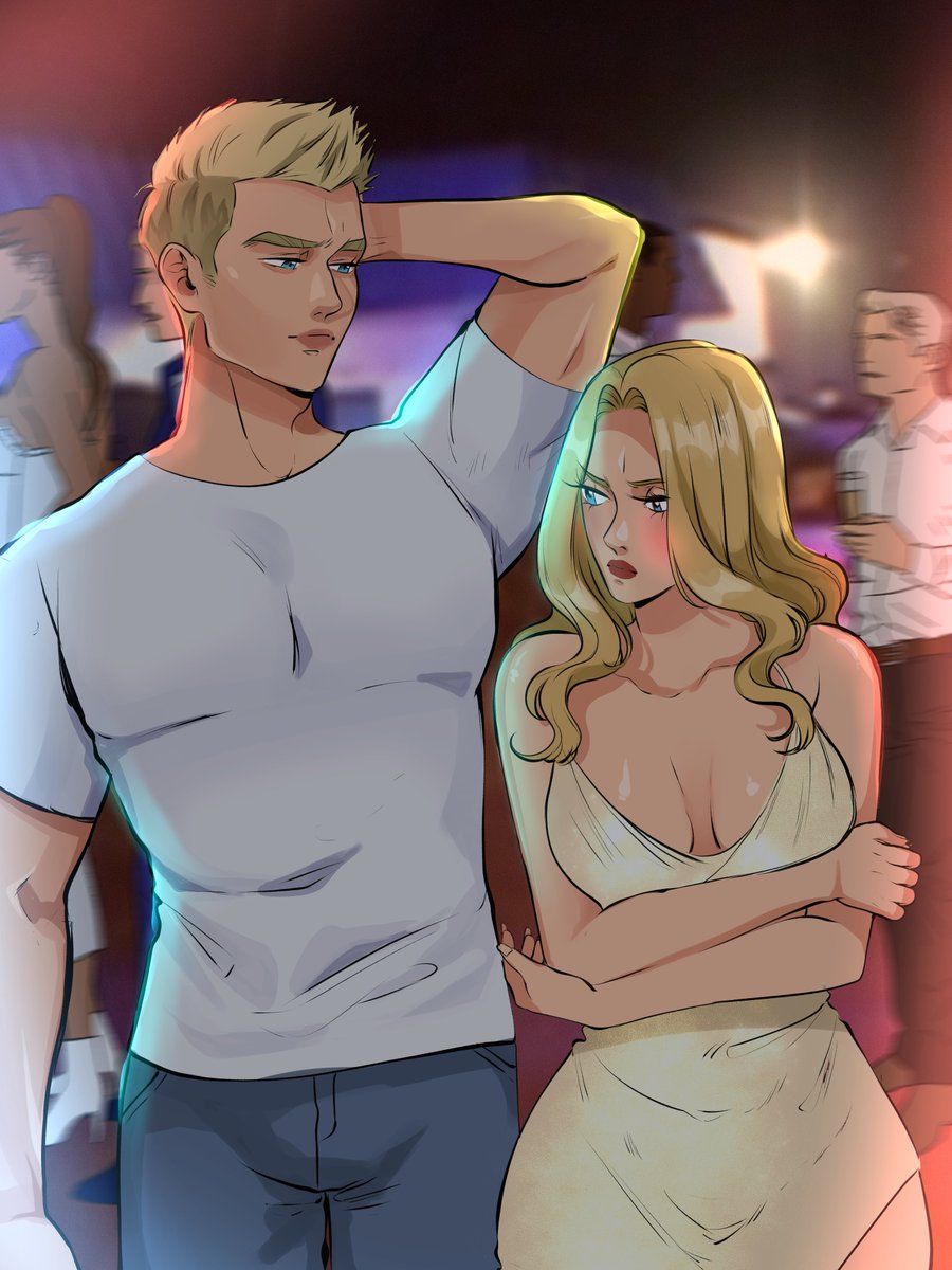Saw you at the club, and I didn't like that...

Here's a recently finished commission piece for @authorhazelrockwood feat their characters in another club scene, and things are looking a little... complicated? 

#commission #art #digitalart #commissionsopen