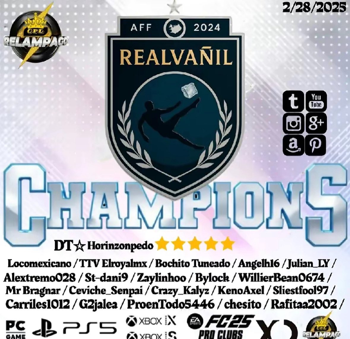 RealVanilFC's tweet photo. Campeones 👑 https://t.co/3CxeCttFpV