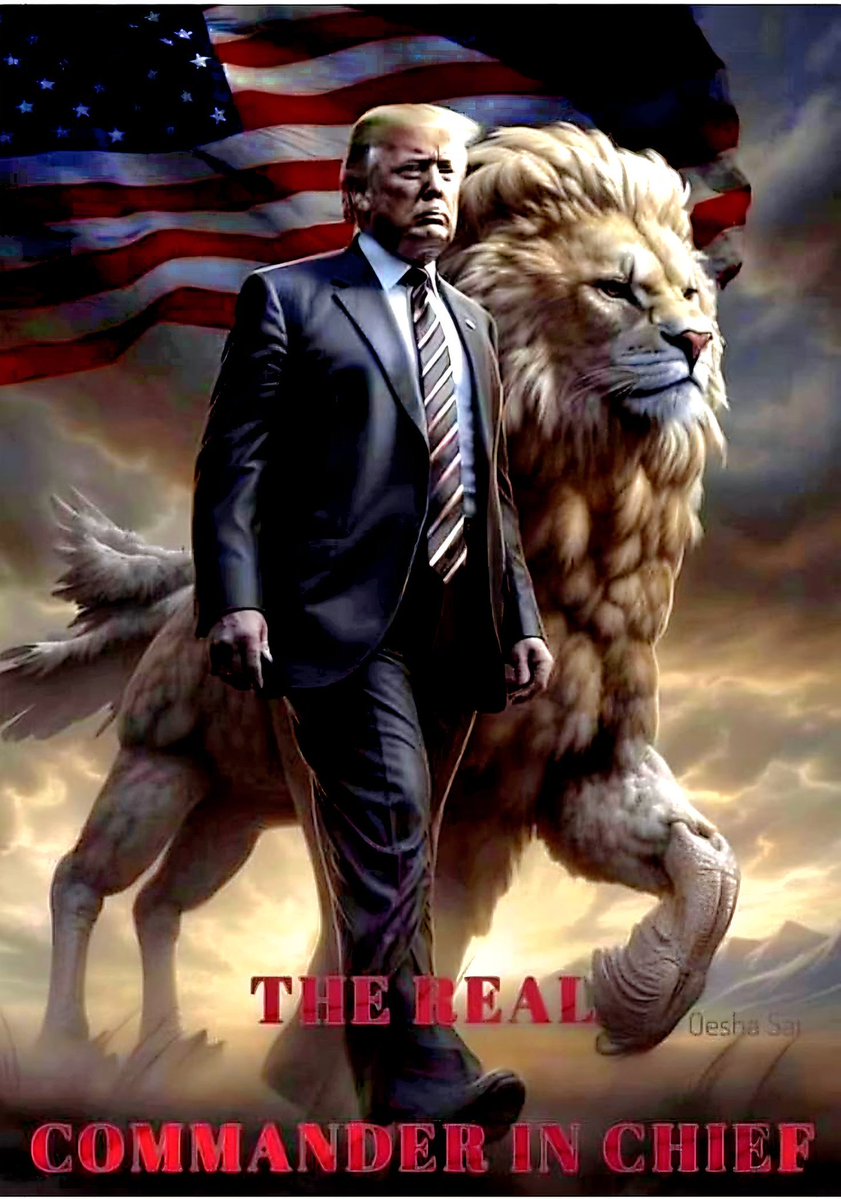 "PRESIDENT TRUMP WITH THE 'LION OF JUDAH' WATCHING OVER AMERICA