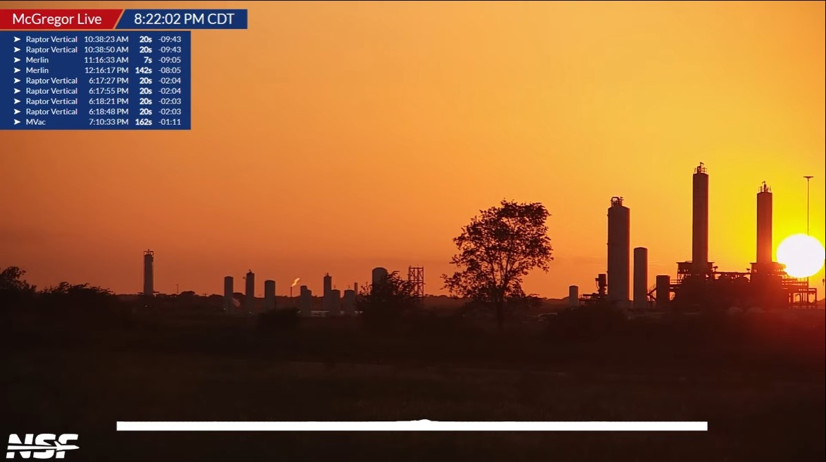 kmreed's tweet image. Beautiful sunset at SpaceX's McGregor facility right now on @NASASpaceflight's McGregor Live: nsf.live/c/mcgregor