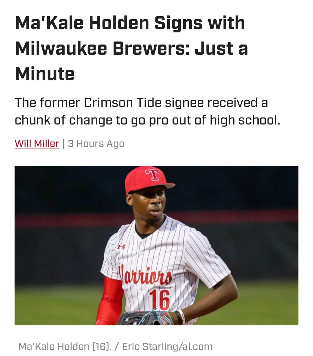 Congratulations to TPL 2025 Grad Makale Holden of Thompson HS for officially agreeing to terms to sign with the Milwaukee Brewers and start his professional baseball career. We are Very Proud of Ma’Kale’s Accomplishment! #TPL2025 #LionsONLY #KingsDoKingThangs #TheFAM 💯