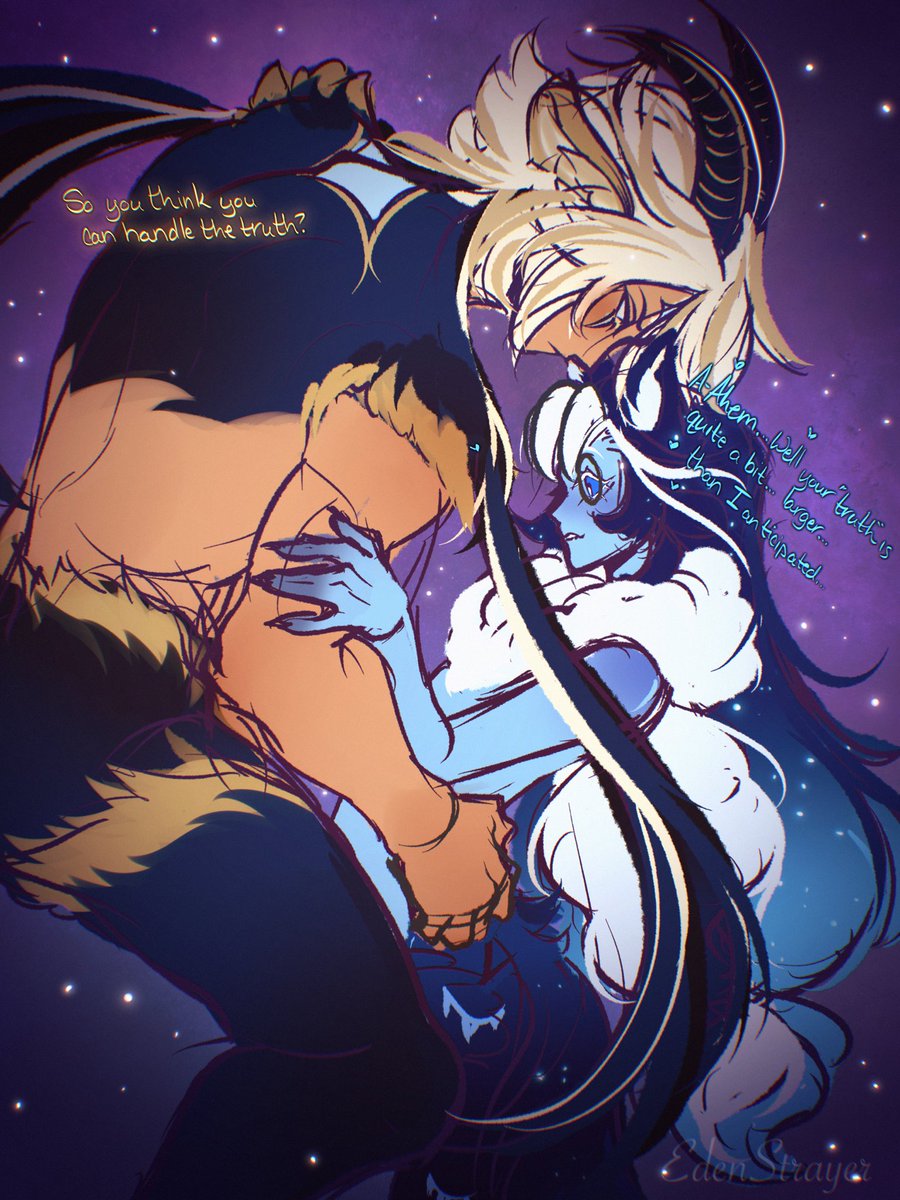 EdenStrayer's tweet photo. RamWolf….TruthlessSage?!? 😱

Cw: Suggestive text, height difference 
#edenramwolfau #truthlesssage #truthlessrecluse #sageoftruth https://t.co/lZ0n6GUyUQ