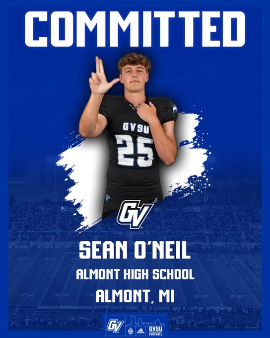 TheD_Zone's tweet image. Almont 2026 K/P Sean O'Neil has committed to Grand Valley State
football.thedzone.com/players/sean-o…