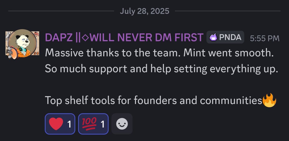 ValomCratch's tweet image. A successful mint out earlier today for @ThePandarianz of their 1,111 piece collection using the @GotmLabz launch pad. This was a free mint for OGs and now there is a floor prize of .05 SOL.
Here is a brief testimony from the founder.