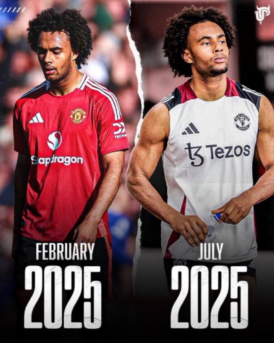 Mercado_Ingles's tweet image. El cambio físico de Joshua Zirkzee en menos de 6 meses:
