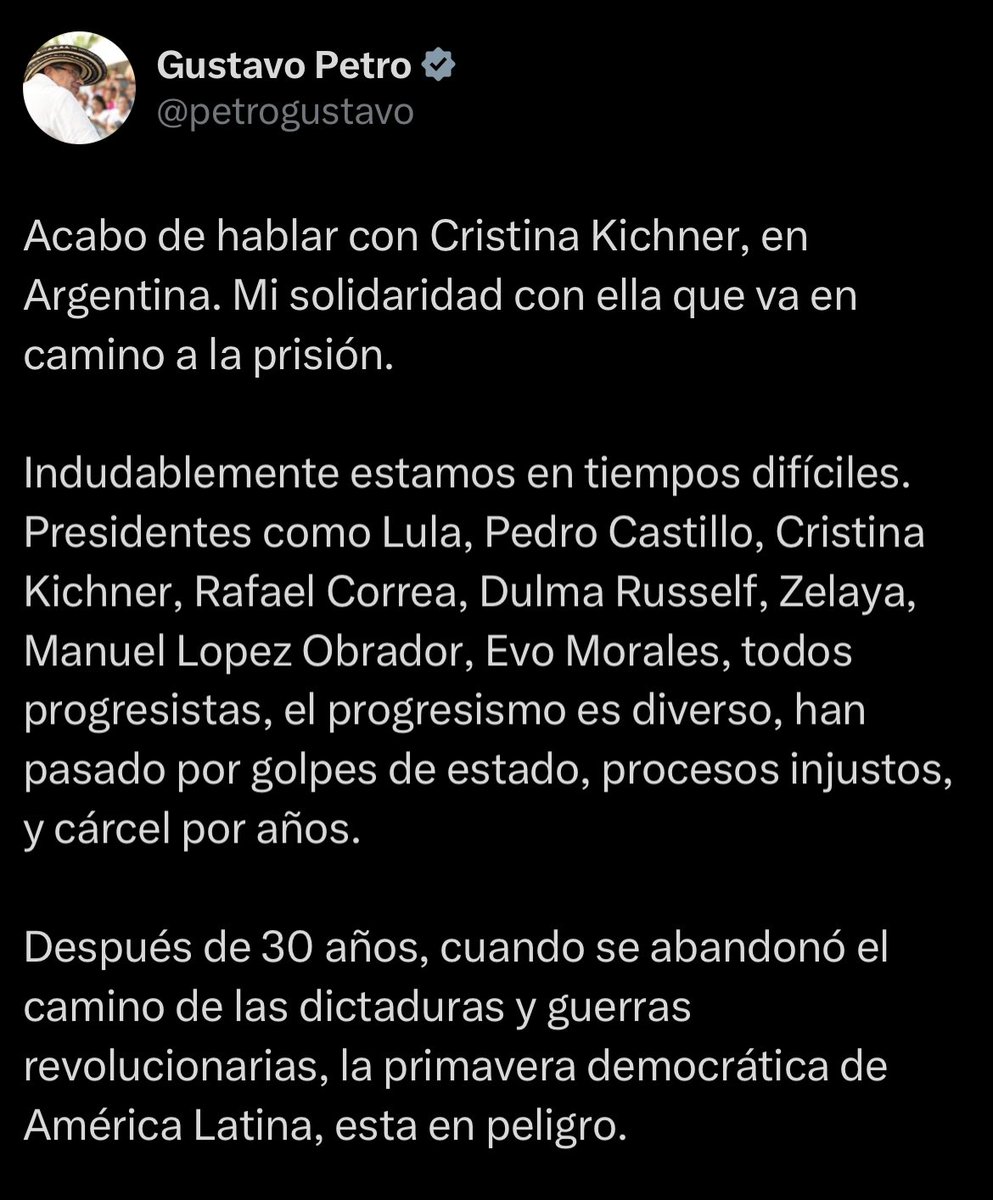 ¿Y cuando pusiste esto sobre la condena a Cristina Kirchner, no fue una intromisión? 

Lo escribiste vos mismo hace apenas un mes. El que se lleva, se aguanta.
