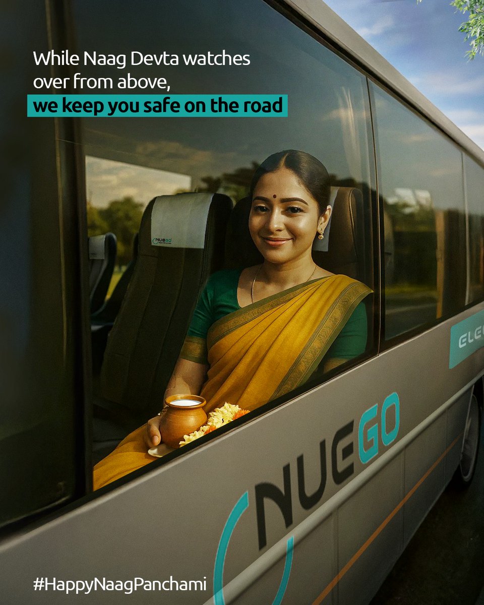Some days feel more protected than others. Today’s one of them.

Follow <a href="/nuegoindia/">NueGo</a> and download the NueGo app to book your tickets now (Link in bio).

[NueGo NueGoIndia EcoFriendly SustainableTravel SmartTravel SmartTravelwithNueGo SmartBus Nag Panchami Topical]