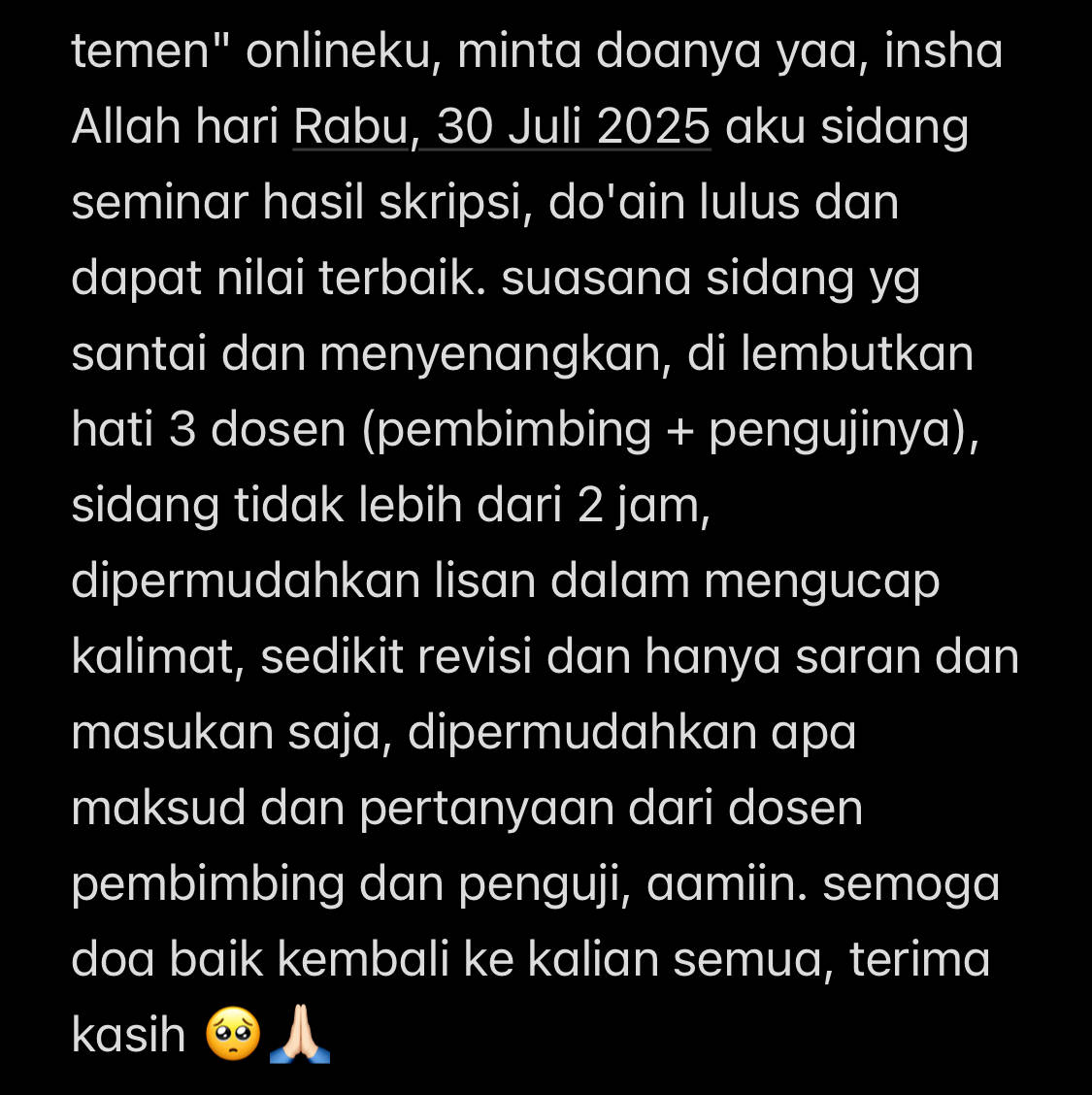 collegemfs's tweet image. mohon do’anya semuaa temen temen [cm] 🥺