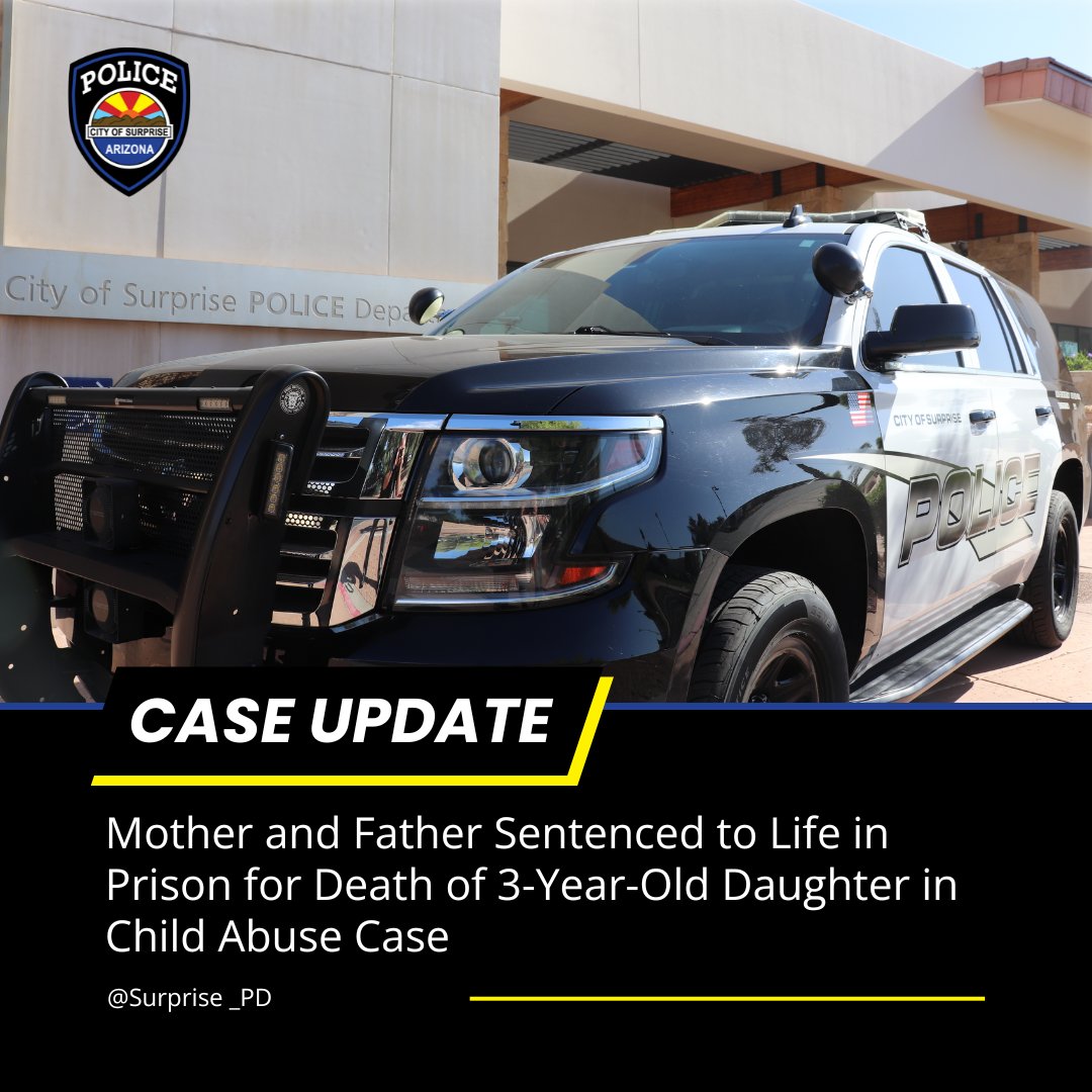 Case Update:  Justice Served in the Tragic Death of Young Alexandra

Background: On May 23, 2015, Surprise Police officers responded to a residence following a report of an unresponsive child. The victim, known as “Alexandra,” was just days away from celebrating her 4th birthday.