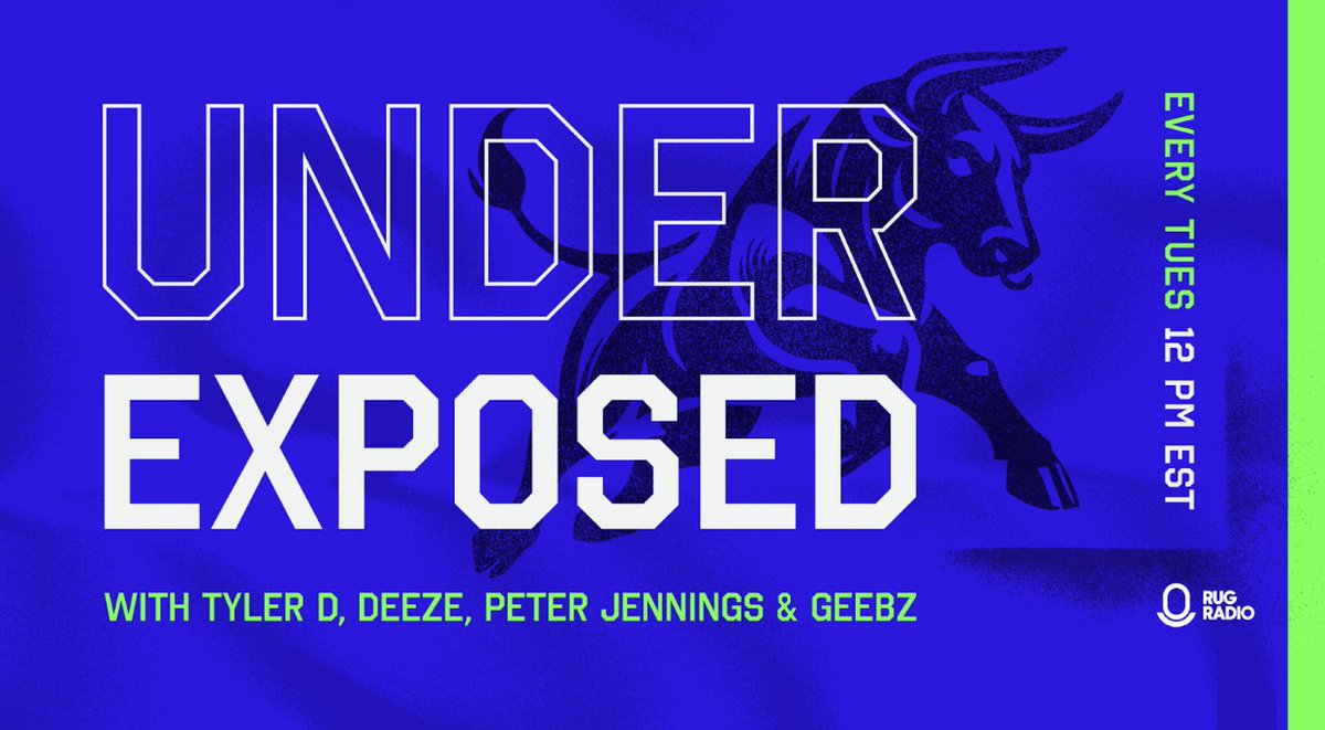 TylerD 🧙♂️ (@tyler_did_it) on Twitter photo Back tomorrow for UNDER EXPOSED!
<a href="/DeeZe/">DeeZe ⛳🏌️♂️</a> + <a href="/CSURAM88/">Peter Jennings</a> + <a href="/0xGeebz/">geebz</a> all join as we chat:
- Macro and FOMC
- ETH & the TreasuryCo dilemma
- Punks on fire & can the NFT rally be trusted
+ what are we trading + a lot more
Join us on Kick/spaces at 12 pm ET!
x.com/i/spaces/1nAJE… Back tomorrow for UNDER EXPOSED!
<a href="/DeeZe/">DeeZe ⛳🏌️♂️</a> + <a href="/CSURAM88/">Peter Jennings</a> + <a href="/0xGeebz/">geebz</a> all join as we chat:
- Macro and FOMC
- ETH & the TreasuryCo dilemma
- Punks on fire & can the NFT rally be trusted
+ what are we trading + a lot more
Join us on Kick/spaces at 12 pm ET!
x.com/i/spaces/1nAJE…