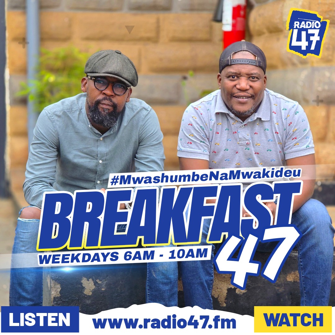 Radio 47 (@radio47_kenya) on Twitter photo The Big Boyz of Radio <a href="/CaptMwashumbe/">Captain Emmanuel Mwashumbe</a> na <a href="/Alex_Mwakideu/">ALEX MWAKIDEU</a> wako tayari kukuletea big conversations and entertainment. Are you ready for Breakfast 47?
#MwashumbeNaMwakideu #HapaNdipo The Big Boyz of Radio <a href="/CaptMwashumbe/">Captain Emmanuel Mwashumbe</a> na <a href="/Alex_Mwakideu/">ALEX MWAKIDEU</a> wako tayari kukuletea big conversations and entertainment. Are you ready for Breakfast 47?
#MwashumbeNaMwakideu #HapaNdipo