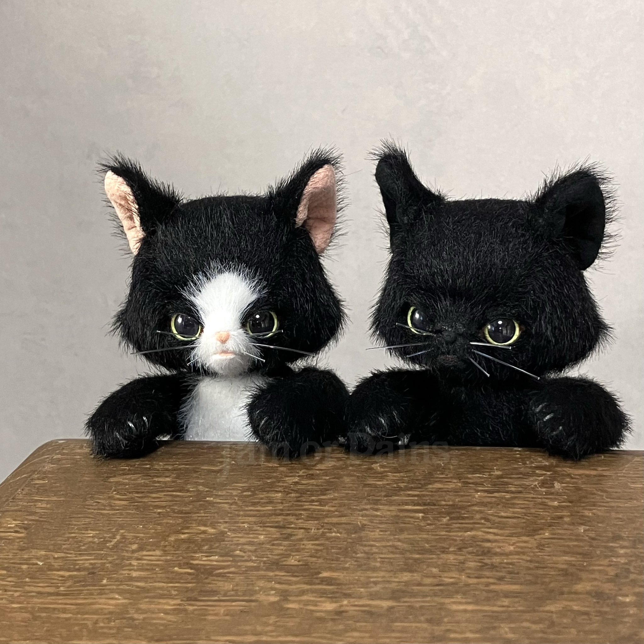 黒猫ハチワレ　水注　ハンドペイント　黒猫コレクション ビンテージ 39ae02e319084fb974907ffb62c681