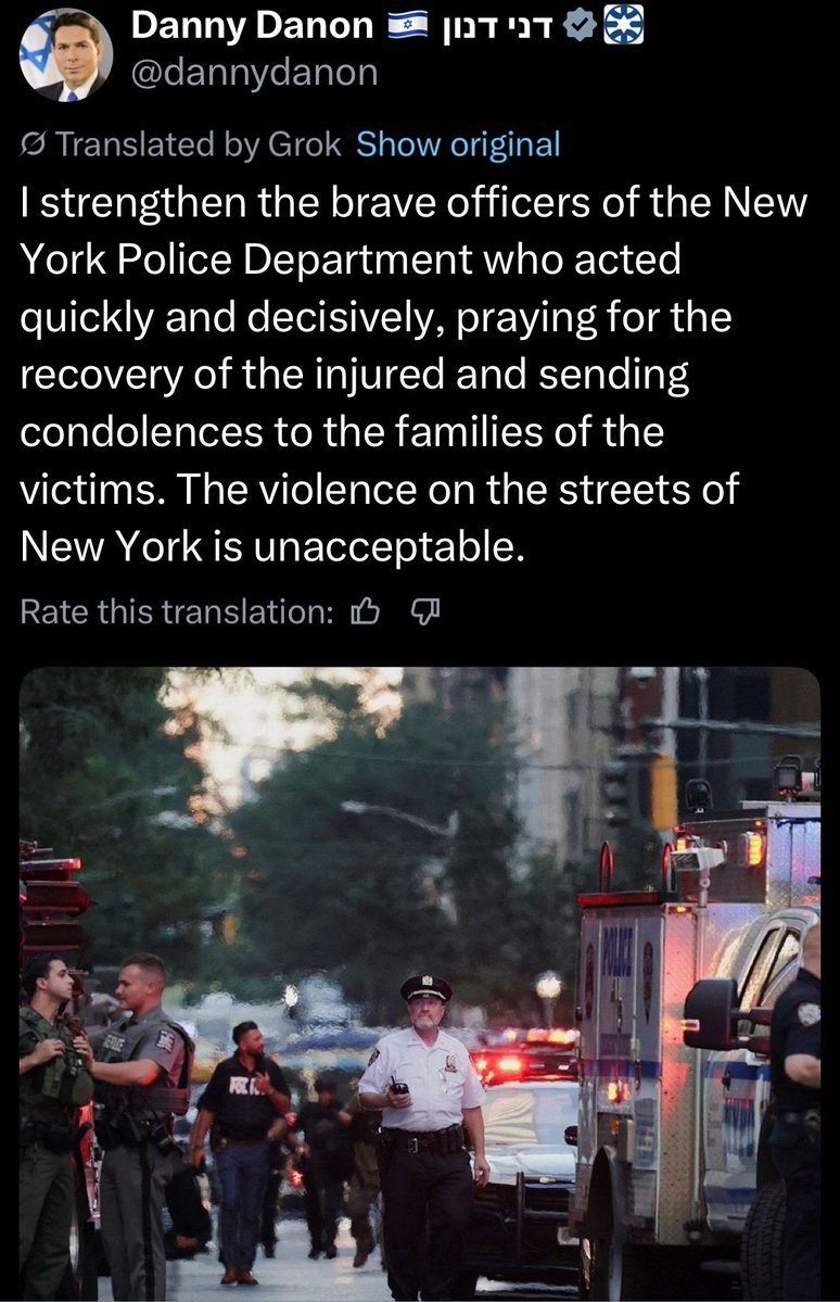 🆕Israeli Ambassador to the UN, Danny Danon Posts Heartfelt Message After Gunman Goes on a Shooting Rampage in Midtown Manhattan.