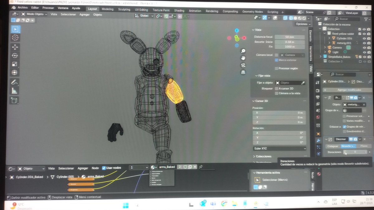 JervasioChe's tweet image. "Making and preparing templates for Fnaf 2." Ready for the show!!
Model owner: @tello3x1
#FNAF #FNAFMovie #FNAF2movie #FNAF2 #springbonnie #yellowrabbit #Williamafton #blender #metasequoia #pepakura #fnafcosplay #cosplay #foamtemplates