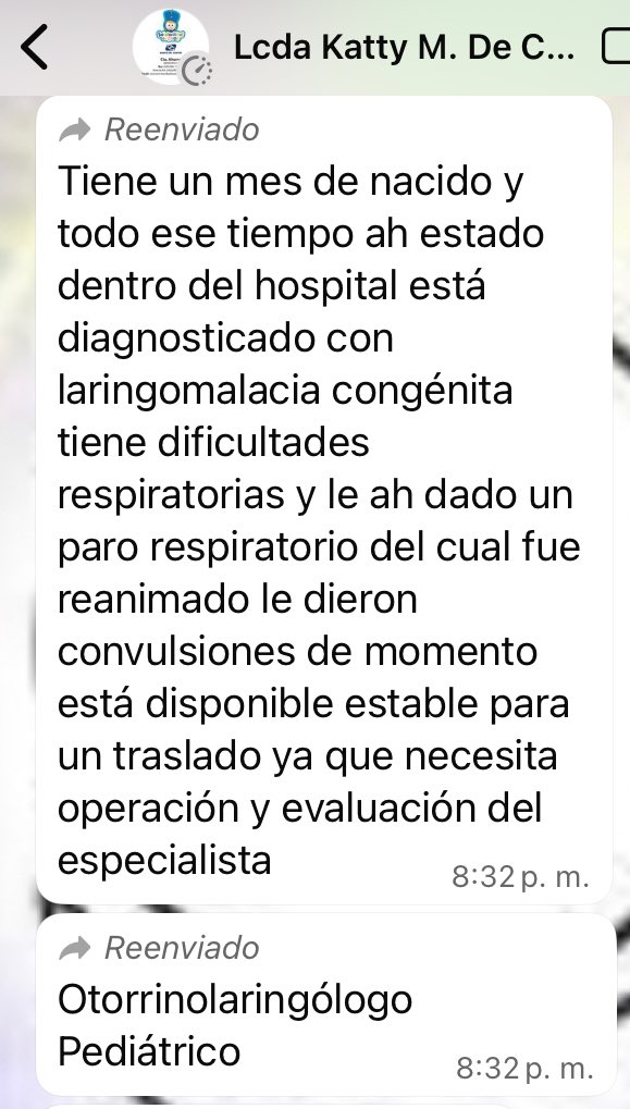 Favor RP
Me piden #URGENTE conseguir consulta DONADA para un bebé que está muy grave.
Necesita un otorrino pediatra, y la familia no puede costearlo.
Por favor si alguien tiene el contacto y cree poder ayudar, escriban al <a href="/AlbersldtdeDios/">Albergue Soldaditos de Dios</a> con la administración.
☎️0990148732 #Gye